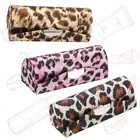 Gift Silk Leopard Mini Mirror Lipstick Case Jewelry Holder Lip Gloss Box