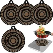 4 Pcs Thermochromic Silicone Induction Cooktop Protect Mat, High Temperature Resistance and Oil Pollution Prevention Protective Cover (9.45 Inches)