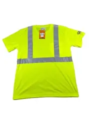NWT Cornerstone Hi Vis Neon Safety Pocket Shirt Short Sleeve Mens Sz Medium New