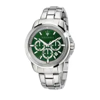 在飛比找蝦皮商城優惠-MASERATI 瑪莎拉蒂 經典綠色三眼計時腕錶44mm(R