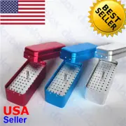 #B003 3 x Pack 72 Holes Autoclavable Aluminum Bur Disinfection Box Sorted Colors