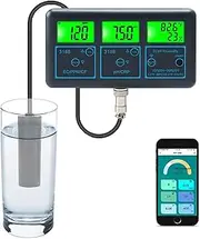 PH Smart Water Testing Meter, WiFi Water Quality Tester, APP Smart Monitor, LCD Digital Display, Removable Electrodes, Rapid Response, Temp Tester for Aquariums, Swimming Pool, Hydroponics