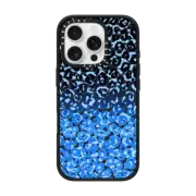 iPhone 16 Pro Impact Case MagSafe Compatible CHEEKY CHEETAH BLACK BLUE SAMSUNG, SNOW LEOPARD PRINT COLORFUL ANIMAL PATTERN OMBRE By Ebi Emporium