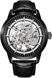 [TYBERLEY] Pagani Design Classic Fashion Men's Skeleton Automatic Mechanical Watch Leather Strap Stainless Steel Automatic Waterproof Business Analogue Sports Watch, black, Bracelet