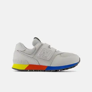 【NEW BALANCE】NB 574 童鞋 運動鞋 慢跑鞋 休閒鞋 緩震 中大童 小童 灰白色 魔鬼氈(PV574MSC-W)