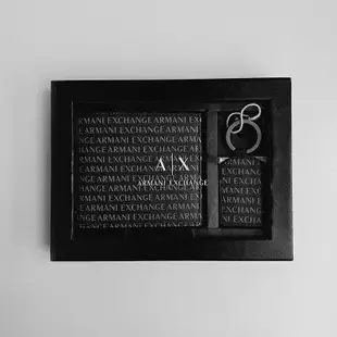 美國百分百【全新真品】Armani Exchange 皮夾禮盒 AX 滿版logo 鑰匙扣 皮革 八卡 短夾 BQ23