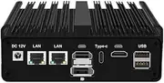 UDPTCP Fanless Mini PC,Industrial PC, Desktop Computer N6000, Dual LAN, DDR4 M.2 nvme, 6*USB, 2HDMI+DP,Type-C,Micro Router Appliance, AES-NI, OPNsense,16GB RAM 256GB SSD