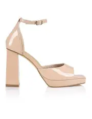 [Siren] Pascale Patent Platform Heels in Nude