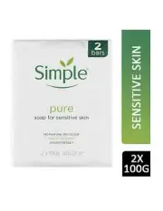 Simple - 2 Bars Pure Soap 100g For Sensitive Skin Face & Body Gentle Cleanser