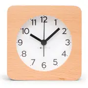 Clocksicle Silent Wood Alarm Clock, Black, 10cm