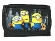 Minions Bob Kevin & Stuart Kids Tri-Fold Wallet Coin Holder Bag [Black]