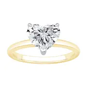 2.00ct Laboratory Grown Diamond Heart Cut Solitaire Ring in 18kt Yellow and White Gold