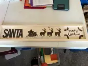 Wood Burning, Pyrography, Handmade, SANTA IN HIS SLEIGH OR HAPPY HOLIDAYS