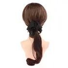 Tassel Bow Claw Clip Ponytail Temperament Slightly Curly Hair Wig Ponytail