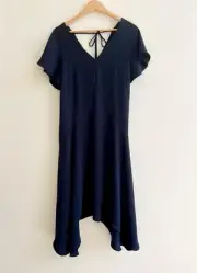 Veronika Maine Bias Cut Dress. Size 12. Navy blue