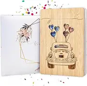 Elegant Wooden Wedding Card with Envelope, Money Gift Wedding, Congratulations Card for Honeymoon, "Just Married", Wedding Gift Money Beautifully Packaged for the Bride and Groom