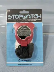 NEW SEALED CHAMPION SPORTS STOPWATCH 910 RED TIMER DAILY ALARM WALK & RUNNING