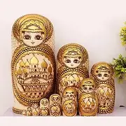 Matryoshka Nesting Dolls Handmade Wooden 10 Pcs Russian Nesting Doll Matryoshka Souvenir Educational Toy Halloween Gifts Happy Gift