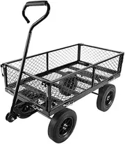 Festival Trolley on Wheels Folding, Trolley on Wheels, Transport 200KG Capacity, Festival Trolley Foldable Utility Wagon Cart, 10 inch Pneumatic Tyres, Pull Wagon for Garden Sport Beach