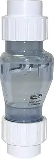 200-CUS50 PVC Union Check Valve, Clear, 50 mm Slip, Swing/Spring Combo