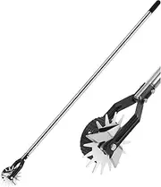 Lawn Edger,67inch Side Wheel Rotary Edger Manual,Sidewalk Grass Edging Tool with Sharp Blades,Grass Trimmer Grass Cutter Machine Handheld,Adjustable Height with 4 Sections Handle