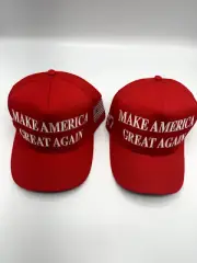 Lot Of 2 Authentic Cali-Fame MAGA 45-47 Trump Made In America Trucker Hat Bundle