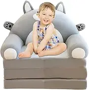 Foldable Children's Sofa, Foldable Couch for Children, Foldable Couch Chair, Soft, Comfortable Lounge Sofa with Cartoon Animal Shape for Girls, Adults