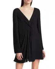 NWT - CINQ À SEPT 'Cecil' Twist-Front Crepe Dress, Black - Size 8