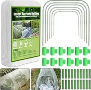 Cludoo 67pcs Mesh Netting Kit, 6 Sets Wide Hoops With 10x20 ft Covers & 12 Clips, Garden Protection for Raised Beds, Greenhouse, Vegetable Plants, Flowers, Animals