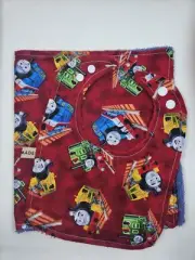 Red Train Matching Bib And Burp Cloth Set