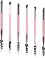 Giantree 6 Packs Duo Eyebrow Brush, Angled Eye Brow Brush and Spoolie Brush, Mini Eyelash Brush for Tinting Angled Eyebrow Precise Brow Brushing(6Pcs Set)