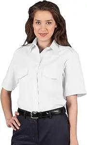 [Edwards] Garment Women's Short Sleeve Traditional Collar Navigator Shirt