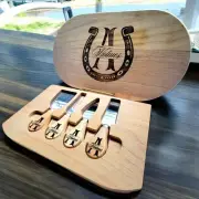 Cheese Board & Knife Set. Cheeseboard With Cheese Utensils.