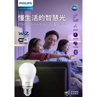 Philips 飛利浦 Wi-Fi WiZ 智慧照明 8W全彩燈泡2入+搖控器 超值組