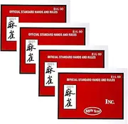 2025 Mahjong Card Official Large Print, Mahjong Card Game, 4 Piece Portable Table Game Board Clear Large Print for Family League Party Travel Learning Tournament Home