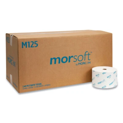Morcon Paper M125 1-Ply Septic-Safe Bath Tissue - White (24 RL/CT) New