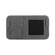 Car Sun Visor Organizer, Small Leather Auto Visor Storage Organizer, Vehicle Multi Pocket Document Holder for License, Card, Pen, Sunglasses (Grey)