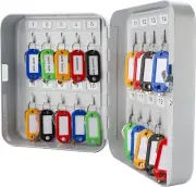 Barska CB12482 20 Position Key Lock Box with Key Lock, Grey
