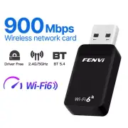 AX900 USB WiFi 6 Card Driver Free 900Mbps Dongles Bluetooth Wireless USB Adapter