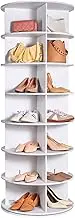 Rotating Shoe Rack Tower, 360° Revolving Round Free Standing Shoe Organizer, 7-Tier Spinning Shoe Display Lazy Susan, Rotate Circular Shelf Storage for Shoes or Handbags