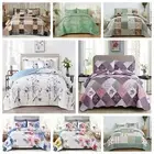 Soft Floral Bedspread Set Quilt Coverlet Queen Size Patchwork Bedding Pillowcase