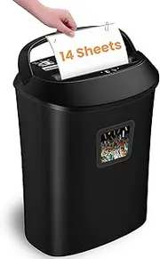 Paper Shredder,VidaTeco 14-Sheet Cross-Cut Shredder with US Patented Cutter,Also Shreds Card/CD,Heavy Duty Paper Shredder for Home Office,Durable&Fast with Jam Proof System,6.6-Gallon Basket (ETL)