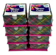 8 Memo Cubes 60 Sheets 480 Sheets Total 2.5”x2.5” Retro Look Cube Easy Refilable