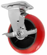 CasterHQ- Medium Duty 4"X 2" Crown Polyurethane ON Iron Wheel - Swivel Caster wi