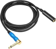 IsMwav Right Angle 6.35Mm TRS Stereo Male to Female Audio Cable Guitar Extension Cable Cord for Amplifiers Headphone Right Angle TRS Stereo Male to Female Audio Extension A