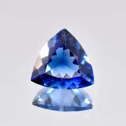 6.40 Ct Natural Royal Blue Ceylon Sapphire Trillion Loose Gem Certified 12x12 MM