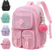 [Lroiutian] Mesh Backpack for Girls Boys, Heavy Duty Semi-Transparent Bookbag Womens Mens Backpacks for School, Beach, Swimming