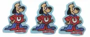 Underdog Character Figure 3 1/2" Tall Embroidered Iron on Patch Set of 3