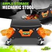25-1/2"X 13"X 12 300lb Mechanics Rolling Stool Workshop Orange Roller Tool Seat