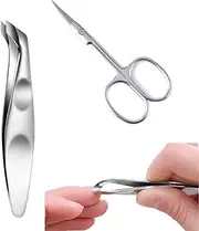 Pack of 2 Cuticle Scissors and Cuticle Nippers - Professional Fingernail and Cuticle Cutter - Toenail Scissors with Sharp Curved Blade and Polished Stainless Steel Surface